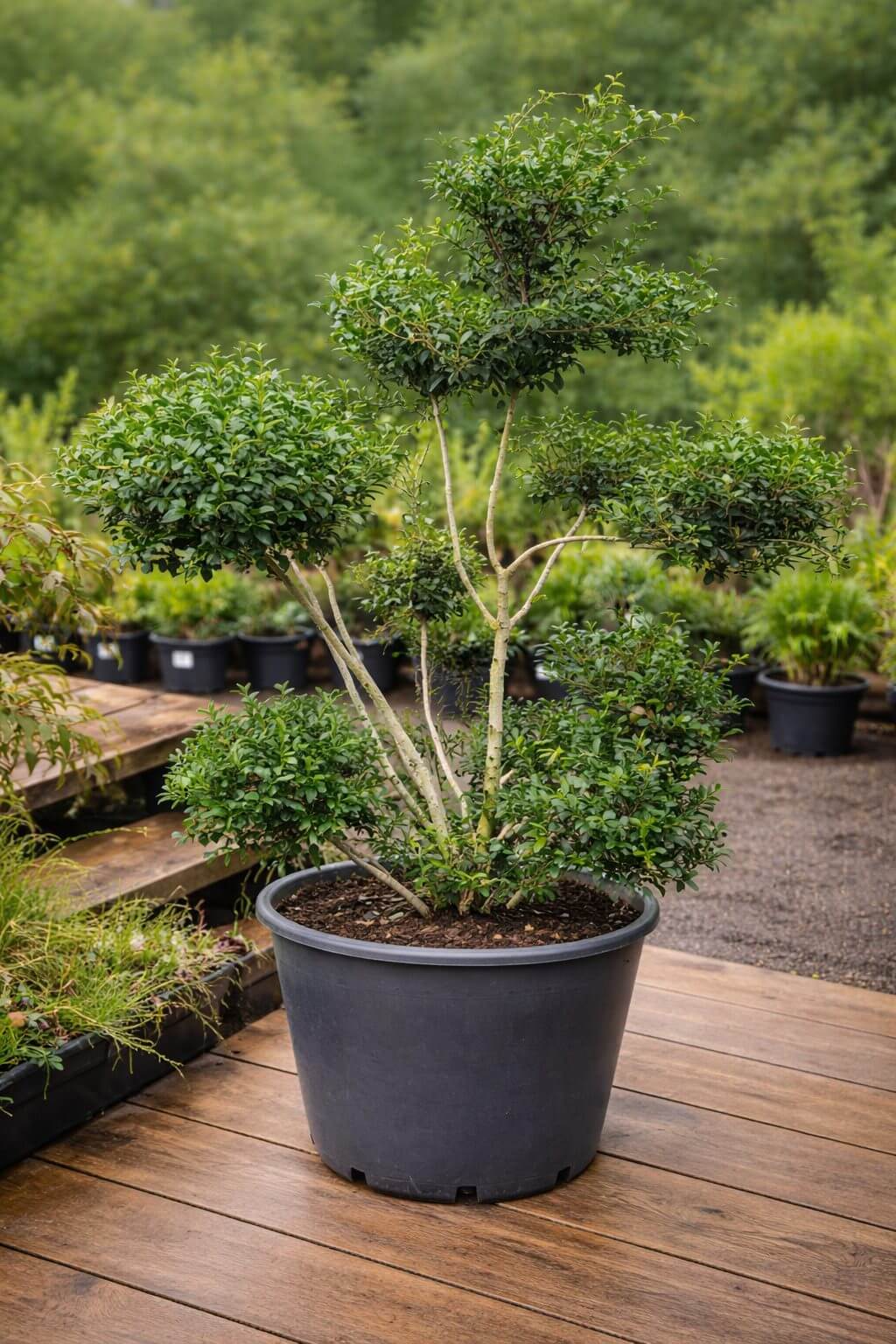 Osmanthus burkwoodii ‘Burkwood Osmanthus’ 20″ Pot (Cloud Pruned)