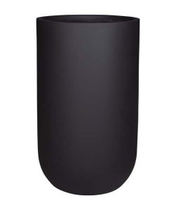 A GardenLite Tall U Pot Black decorative feature pot for plants tall pot