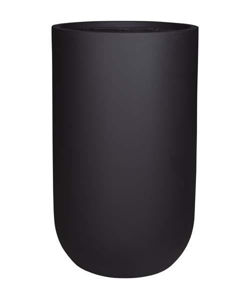 A GardenLite Tall U Pot Black decorative feature pot for plants tall pot