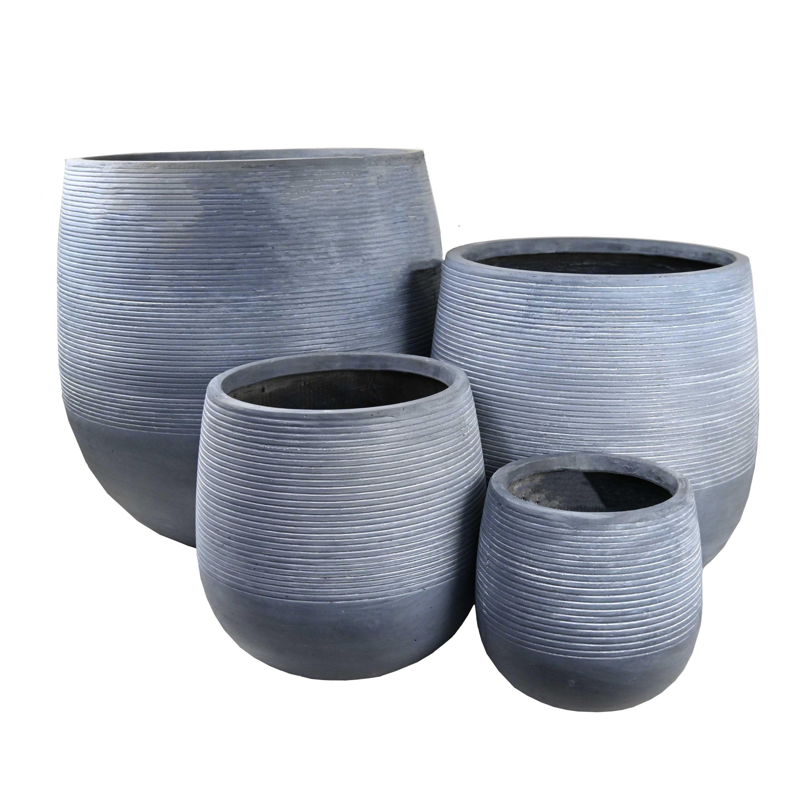 GeoLite Squat Egg Granite coloured single decorative pot for feature plants assorted sizes