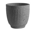 Dart Lined Egg Grey Stone plant pot charoal grey rimmed