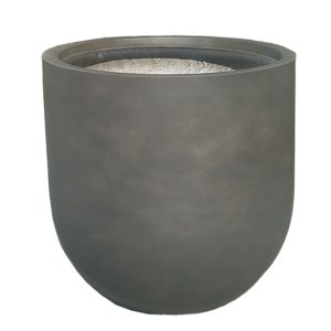 The GardenLite Tall U Pot Bark L 43x77cm features a sleek, minimalistic design in gray with a wide opening at the top, echoing traditional Cement aesthetics.