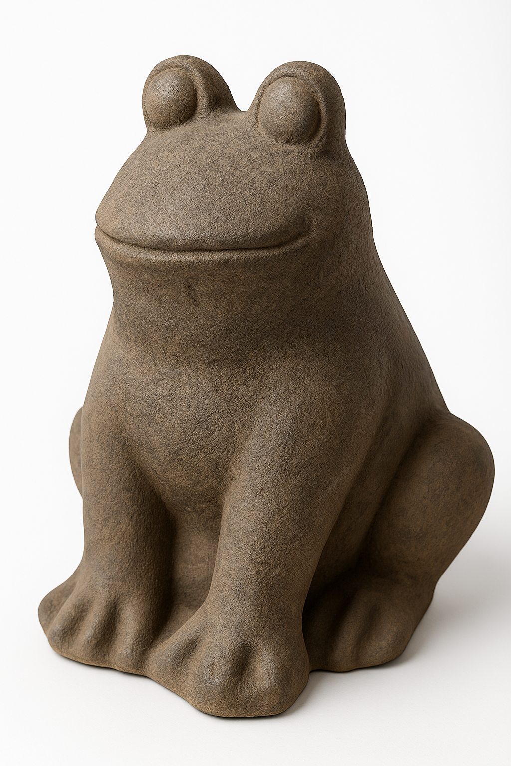 The Iridami Frog Brown Traditional 30x40cm sculpture sits upright against a plain white background.