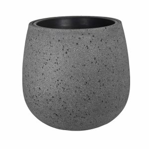 The UrbanStyle Tall Congo with Insert Pot 'Grey Stone' (Copy) is a round planter with a smooth rim and slightly textured surface, displayed on a white background.