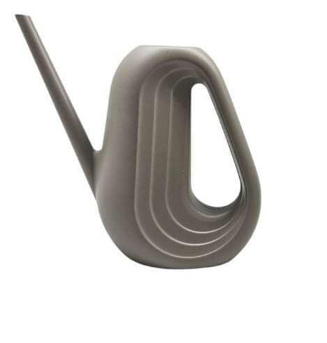 The Allied Gradient Watering Can 1.4L Grey features a geometric, sculpted design and large handle, making it perfect for use with your favourite gnat trap against a white backdrop.