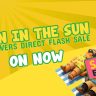 A toy doll lying on a beach towel, ready for the FUN IN THE SUN Flash Sale.